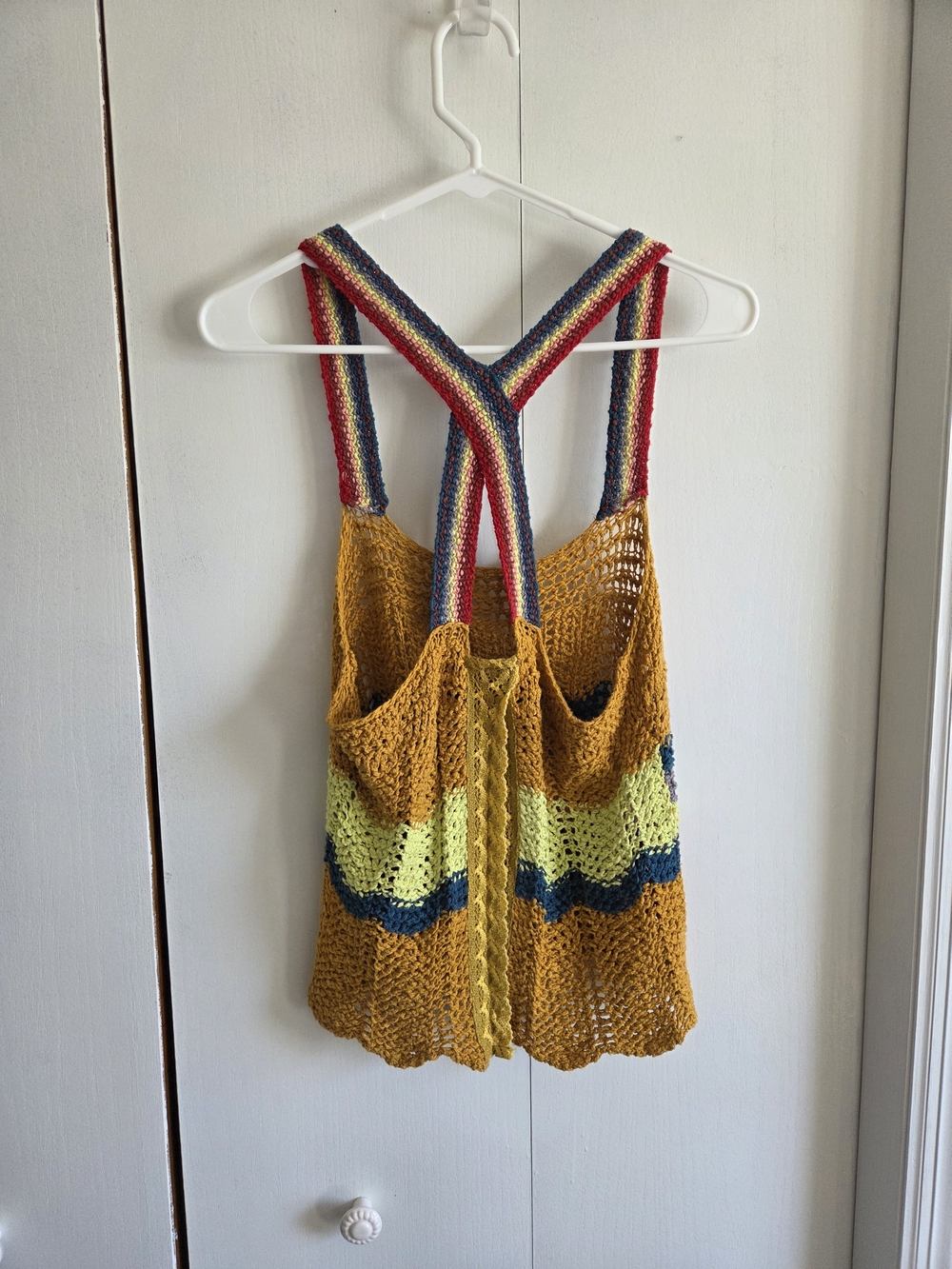 Free People Mustard Crochet Striped Tank Top - Multi - Picture 6 of 11
